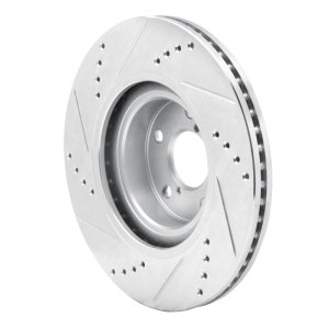 Scion FR-S Brake Rotor (1) - Front Right - R1 Concepts - Drilled & Slotted - Silver - `04-`25